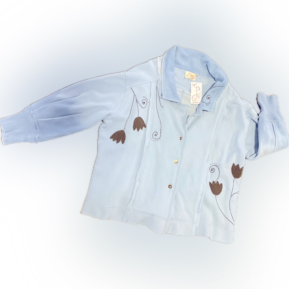 Pale blue French terry jacket